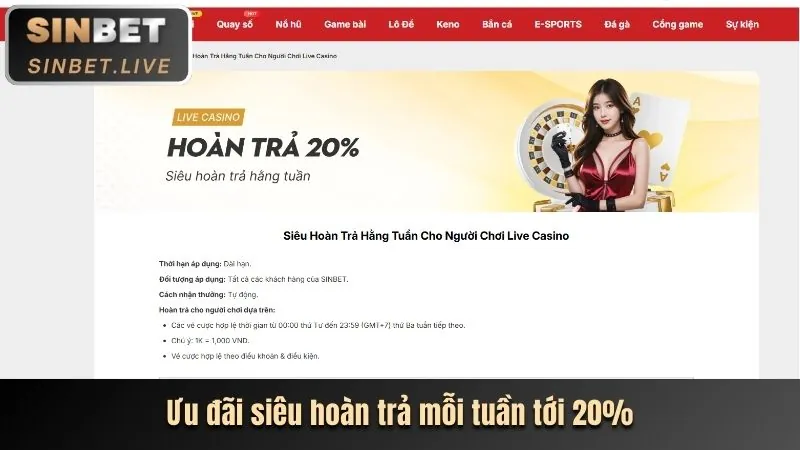 Thưởng nạp tiền và hoàn trả hàng ngày/tuần tại vm88 win